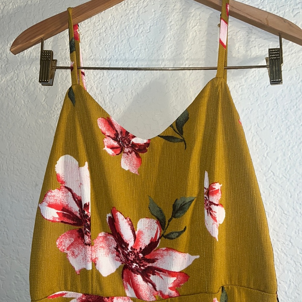 Gilli Mustard Floral Dress